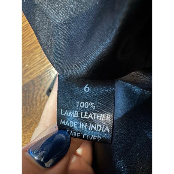 Anonymous John Carlisle Women's Lamb Leather Mini Skirt Black Sz 6 Edgy Fashion - Picture 6 of 8